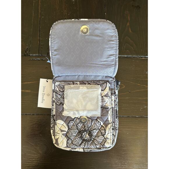 Vera Bradley Mini Hipster - RFID - Moon Shadow Meadow - Grey and White - NWT - Picture 5 of 8
